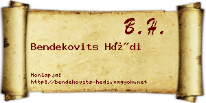 Bendekovits Hédi névjegykártya